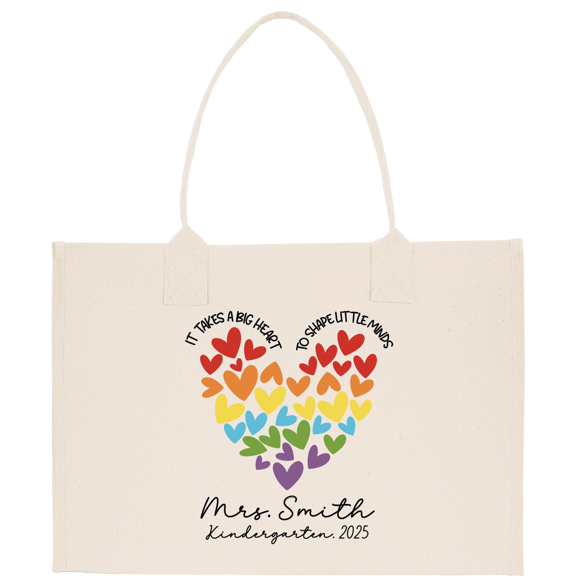 a tote bag with hearts on it