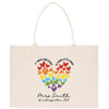 a tote bag with hearts on it