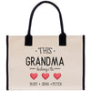 this grandma belongs to personalized canvas tote bag