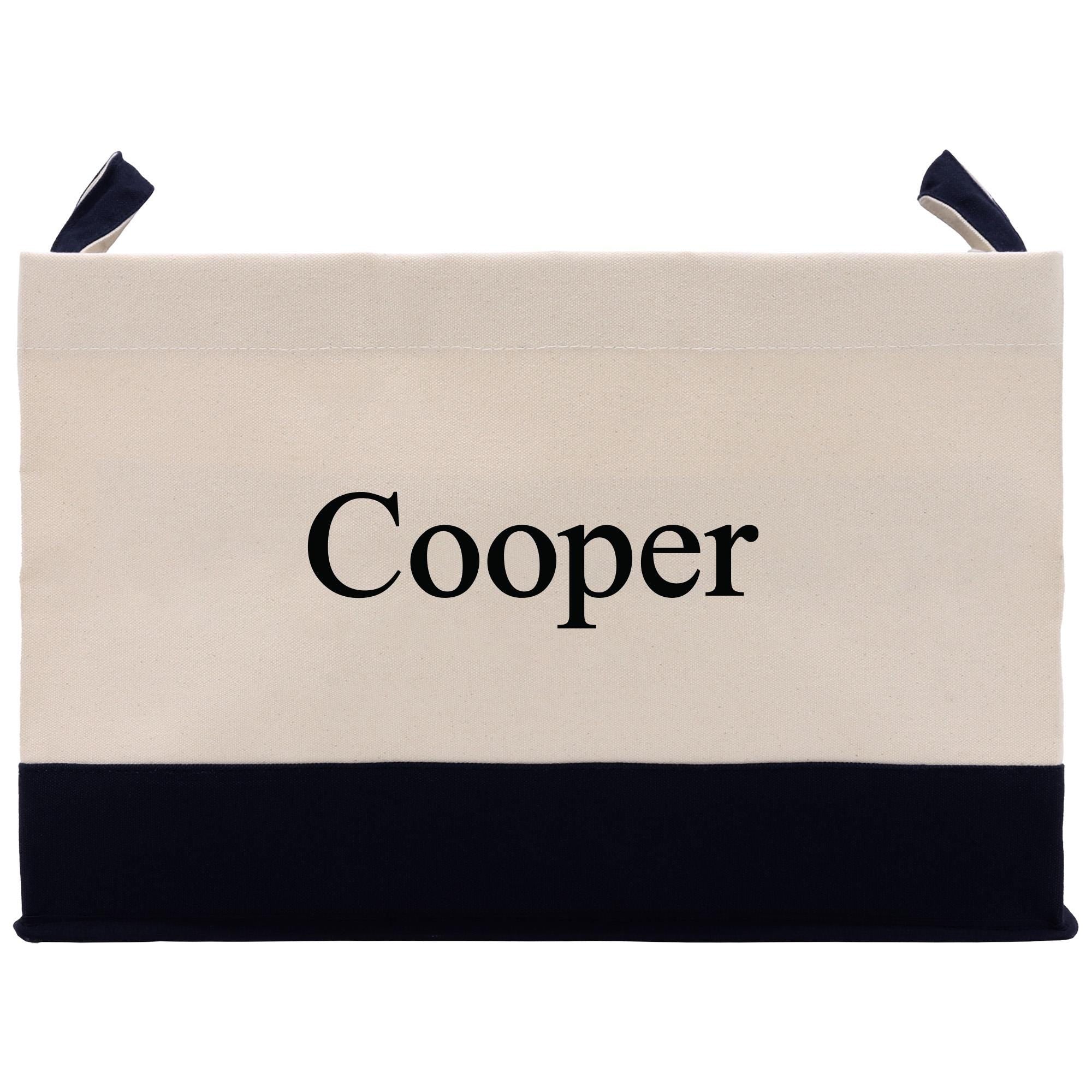 a black and white bag with the word cooper printed on it