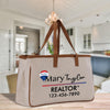 a bag sitting on top of a wooden table