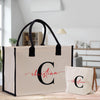 a bag and a tote bag sitting on a table