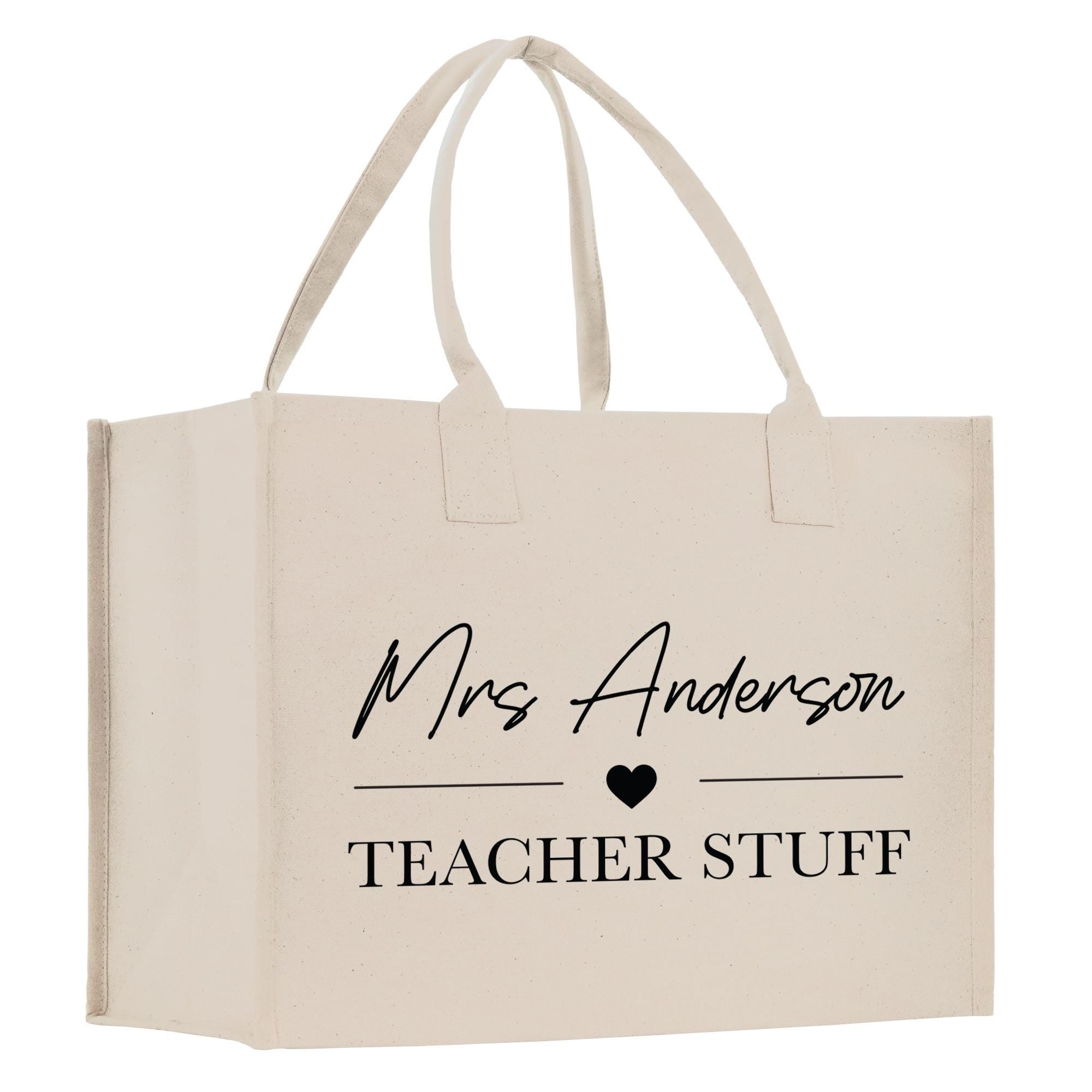 a white bag with the words mrs anderson on it