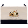 a bag with a picture of a stack of books on it