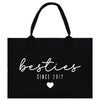 A black shopping bag with white text and a heart symbol.