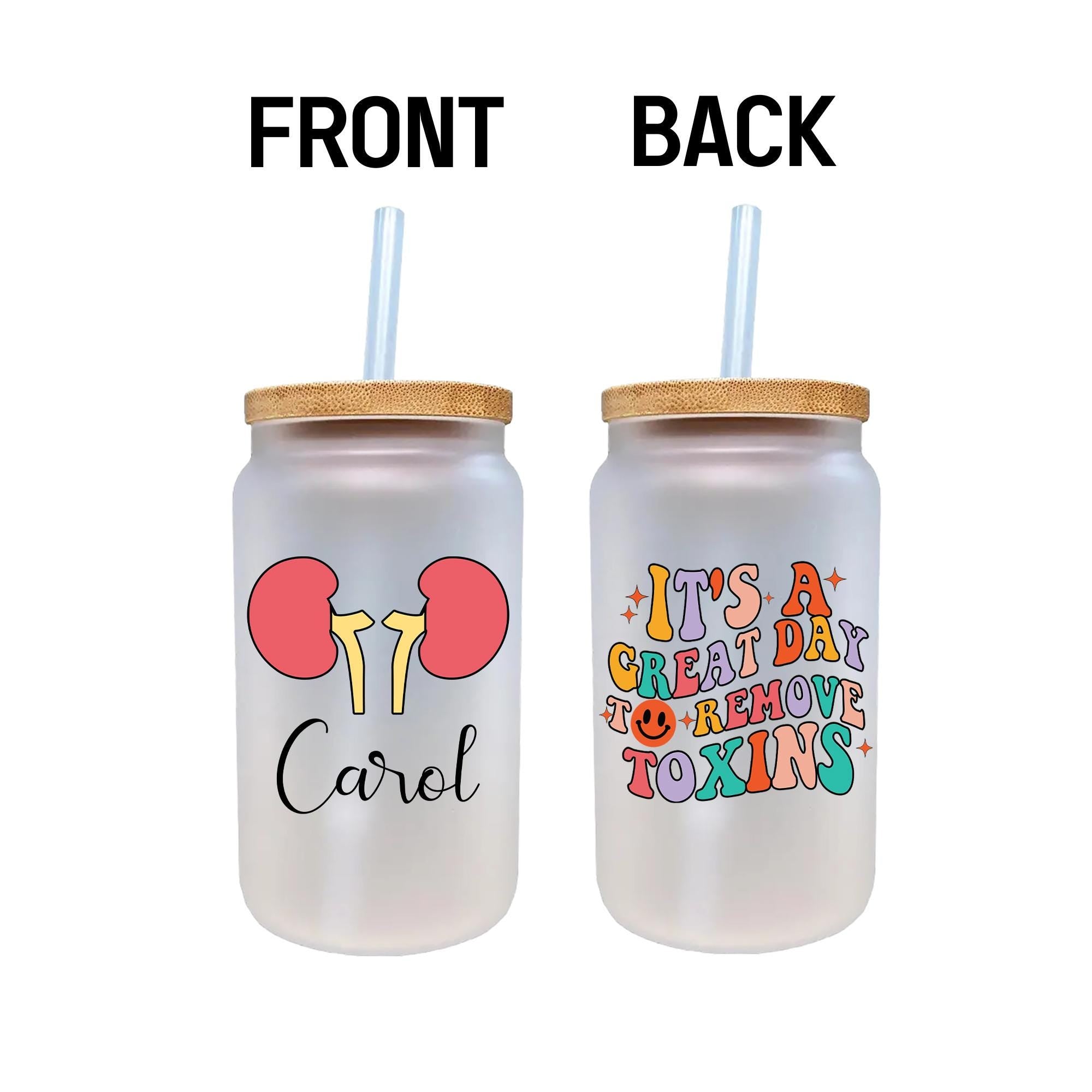 two plastic cups with straws on top of them