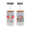 two plastic cups with straws on top of them