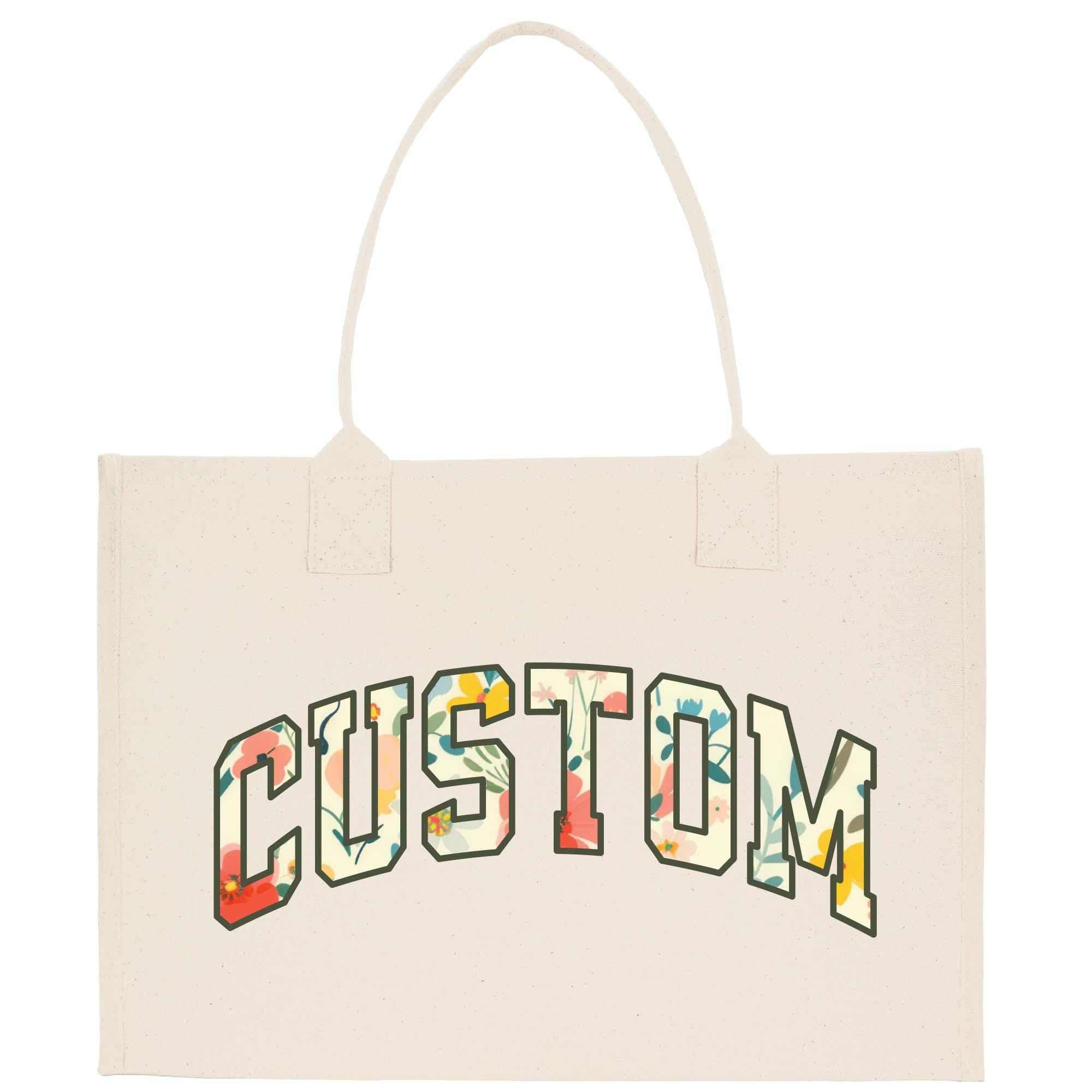 a white tote bag with the word houston printed on it