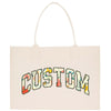 a white tote bag with the word houston printed on it