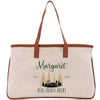 a white bag with a brown leather handle
