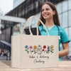 a woman holding a shopping bag that says labor and delivery country