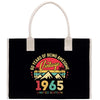 a black shopping bag with a white handle