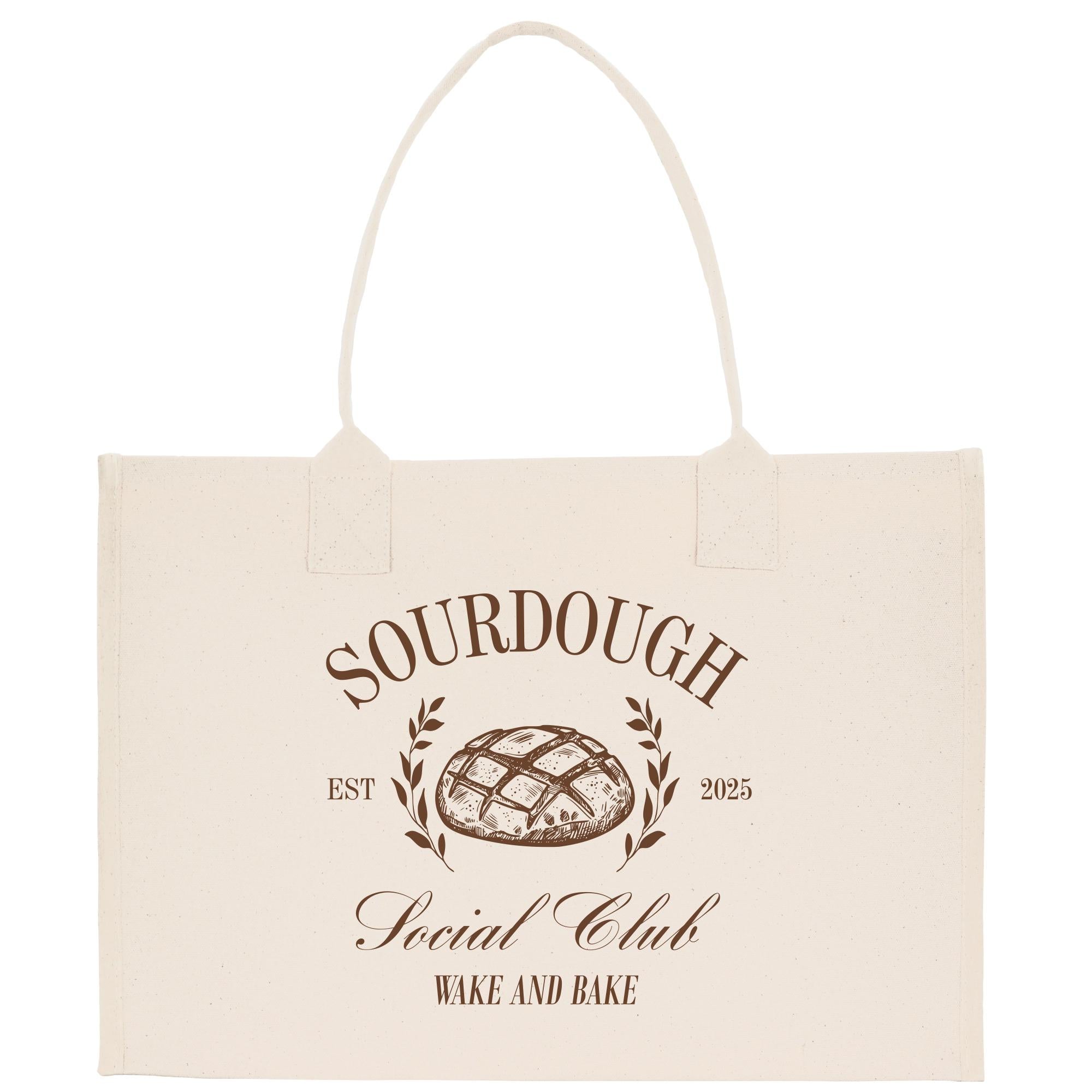 a white bag with a brown logo on it