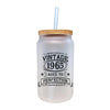 a white glass with a straw in it