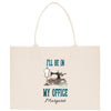 a tote bag with a sewing machine on it