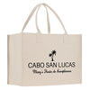 a white bag with a palm tree on it