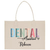 a tote bag with the words dental assistant on it