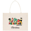 a white shopping bag with a picture of pills and other medical items