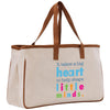 a canvas tote bag with a quote on it