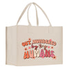 a white shopping bag with the words, out numbered by tiny humans