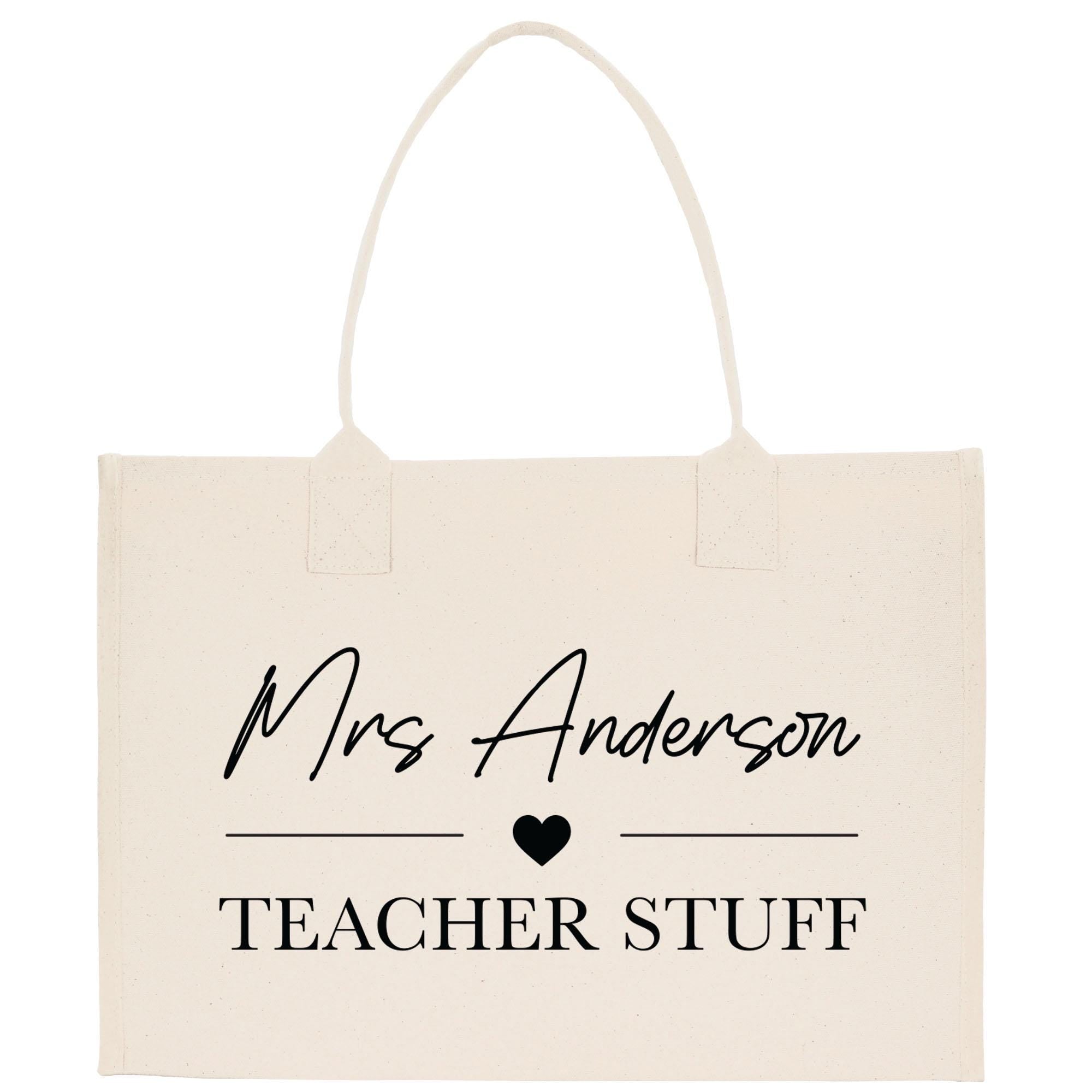 a white bag with the words mrs anderson on it