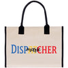 a white bag with a black handle that says displacer