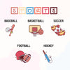a graphic representation of sports related items