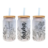three mason jars with straw lids and straw lids