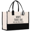 a black and white bag with a black handle