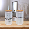 a couple of bottles sitting on top of a wooden table