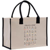 a white shopping bag with a black handle