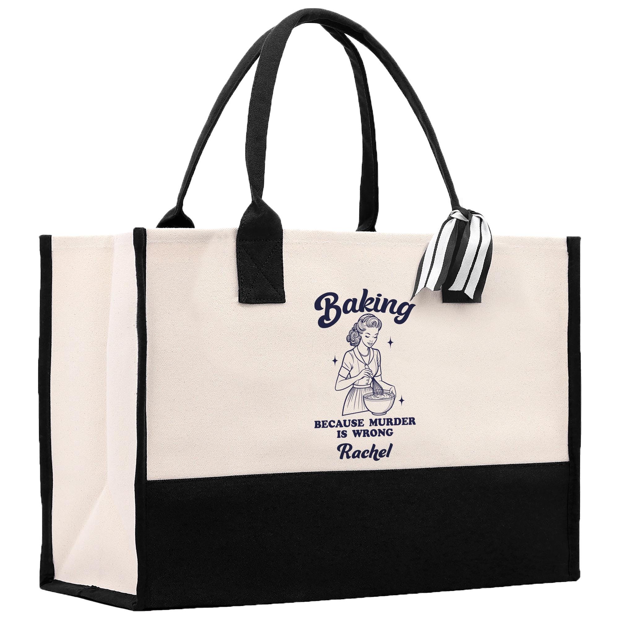 a black and white bag with a picture of a woman on it