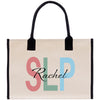 a tote bag with the word rachel printed on it