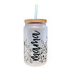 a white mason jar with a straw in it