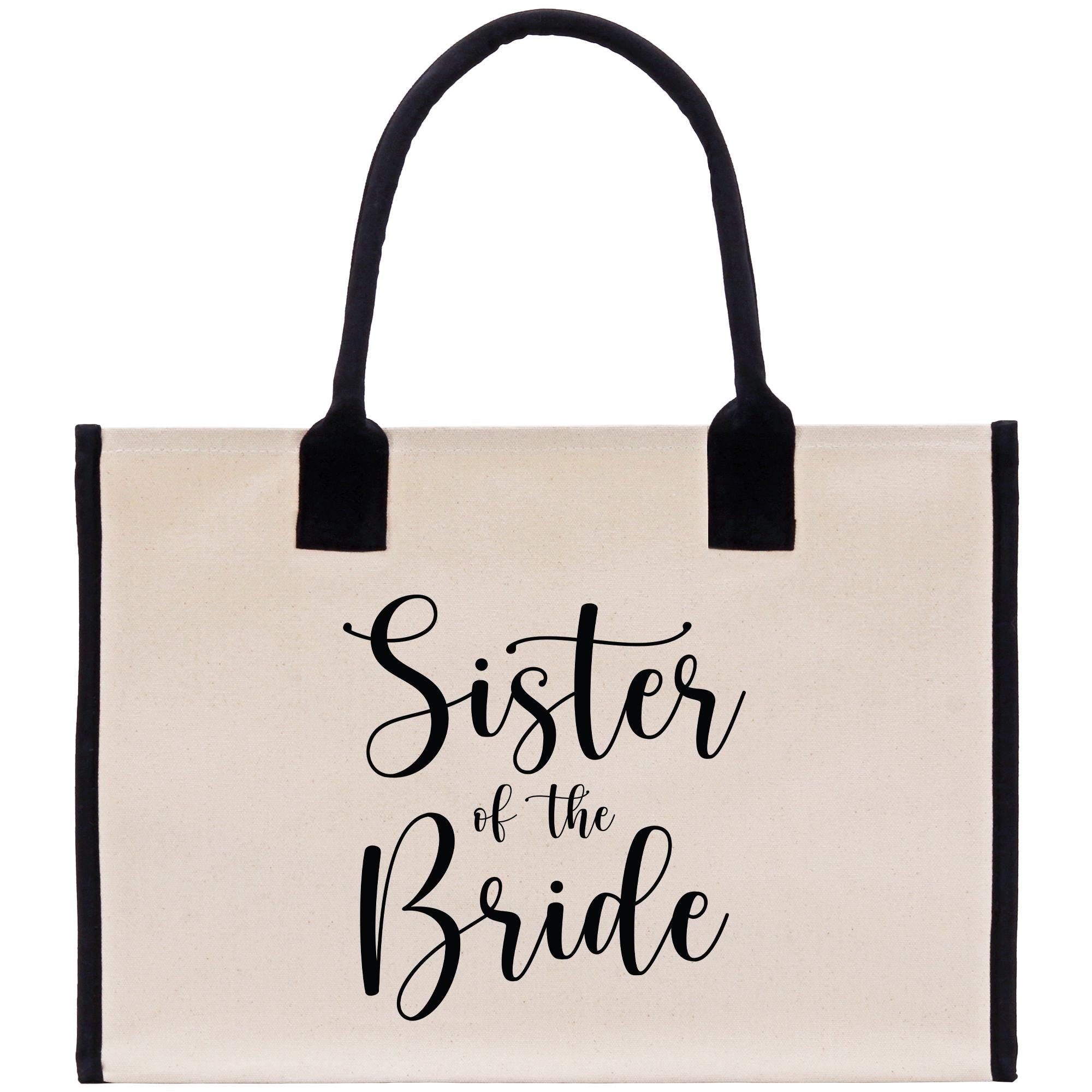 a tote bag that says sister of the bride
