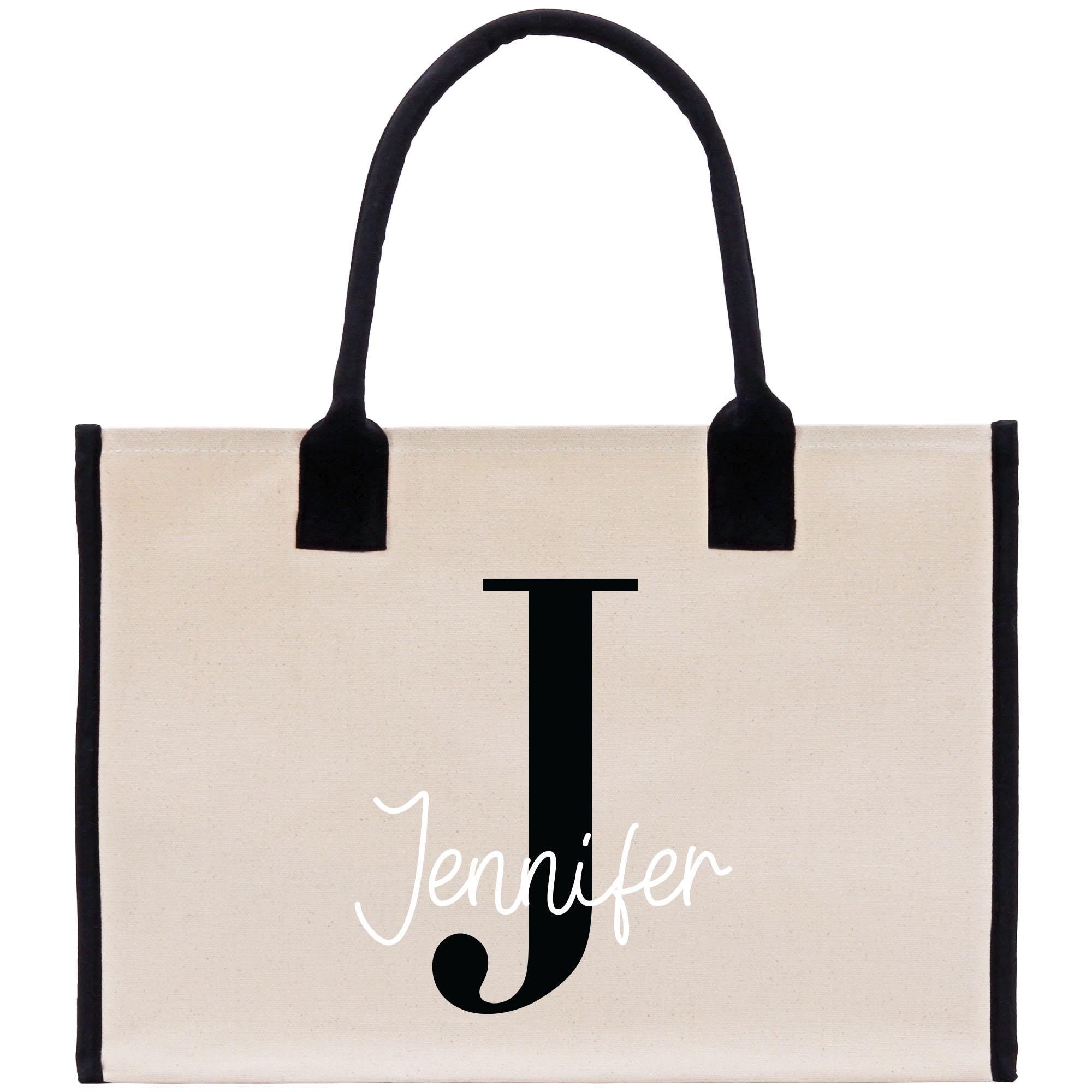 a tote bag with the letter j on it