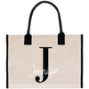 a tote bag with the letter j on it