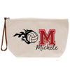 a white bag with a volleyball on it