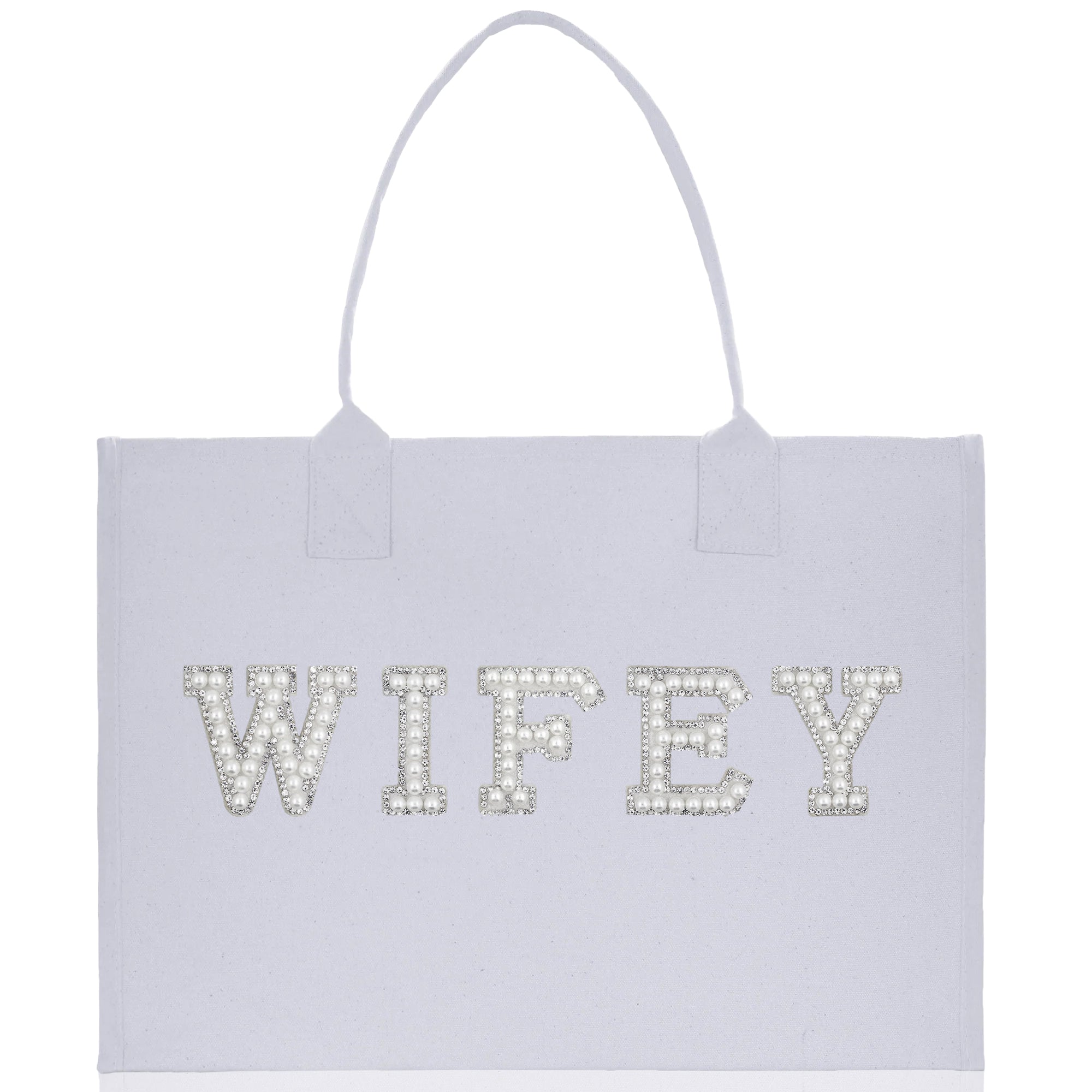 a white shopping bag with the word wife on it