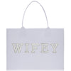 a white shopping bag with the word wife on it