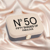 a close up of a box on a satin surface