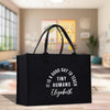 a black shopping bag that says it's a good day to tiny humans elizabeth