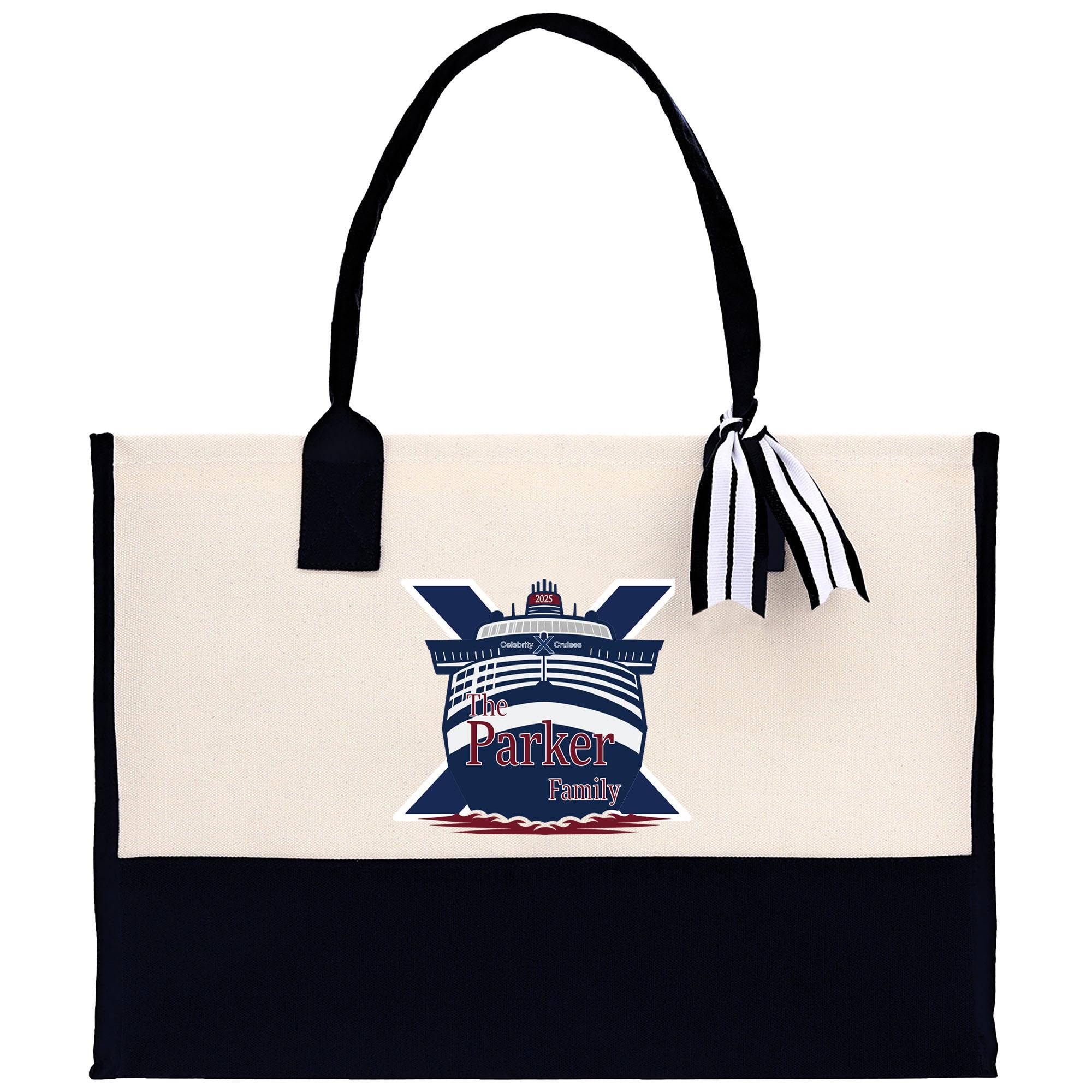 a bag with a picture of a boat on it