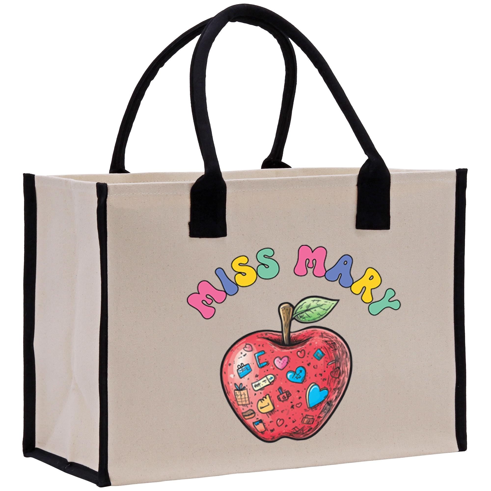 a bag with a picture of an apple on it