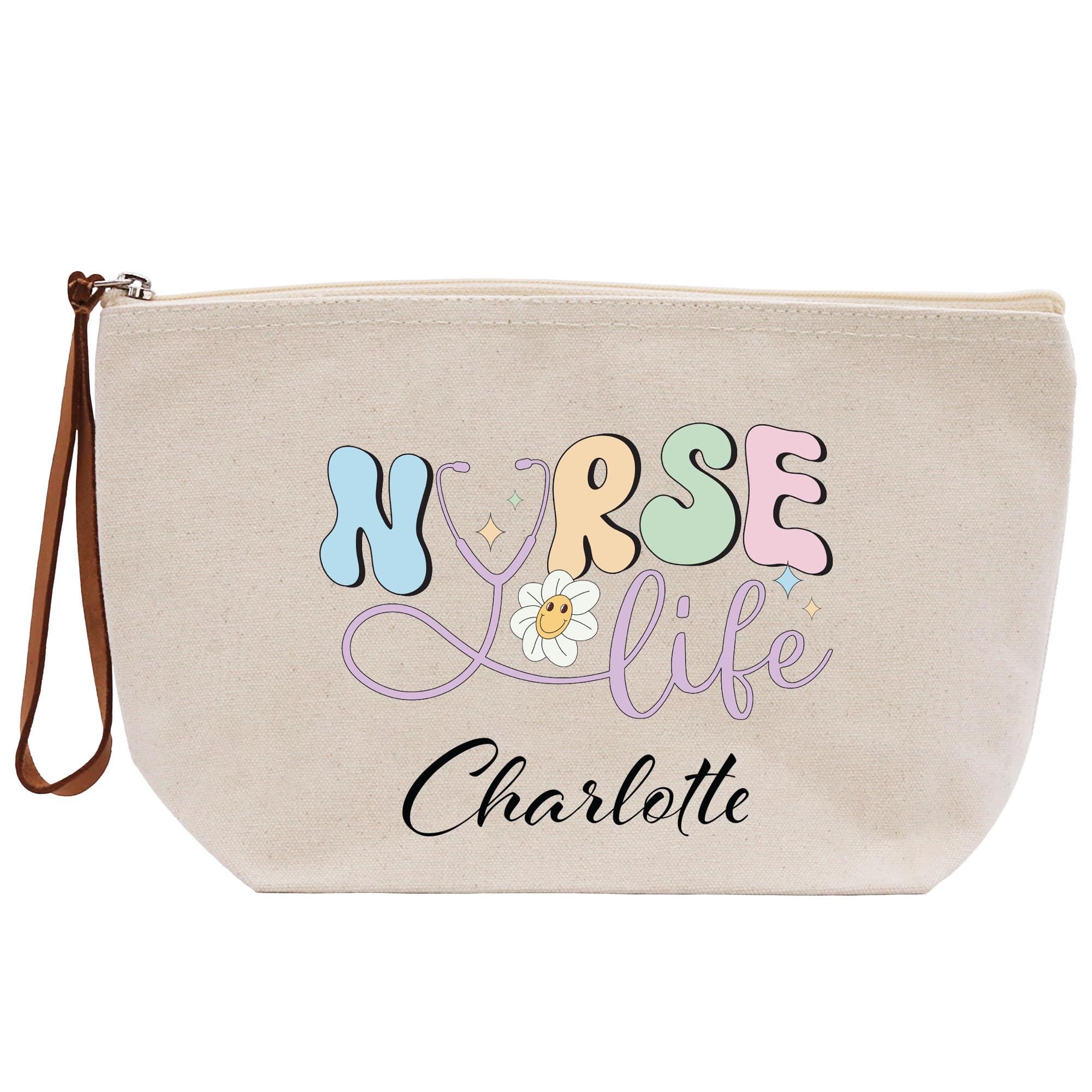 a white bag with the words nurse on it