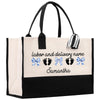a black and white shopping bag with the words labor and delivery nurse samantata