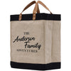 a jute bag with the words the anderson family adventures printed on it