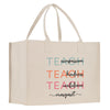 a canvas bag with a message on it