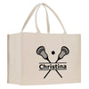 a white shopping bag with two tennis rackets on it