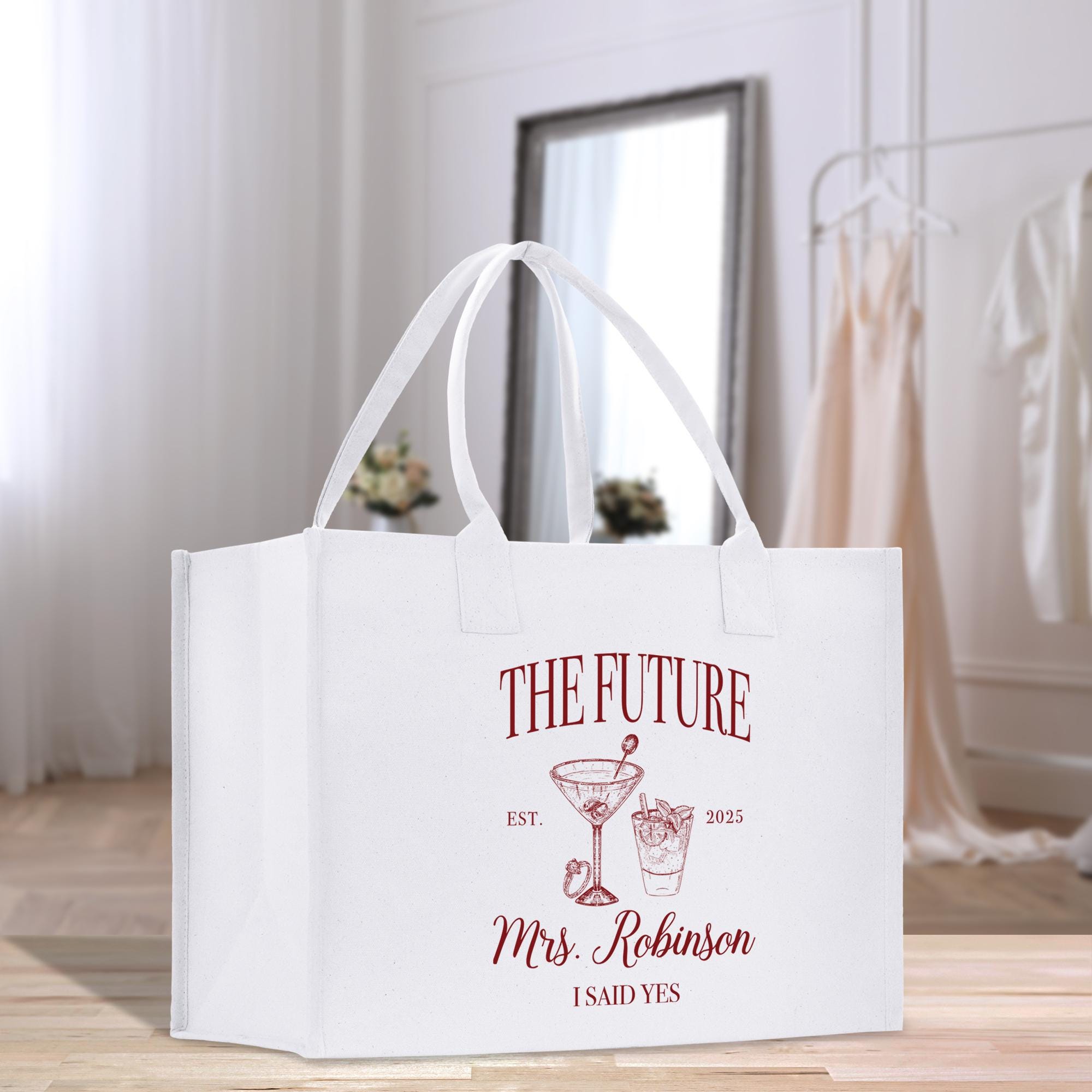 a white bag sitting on top of a wooden floor